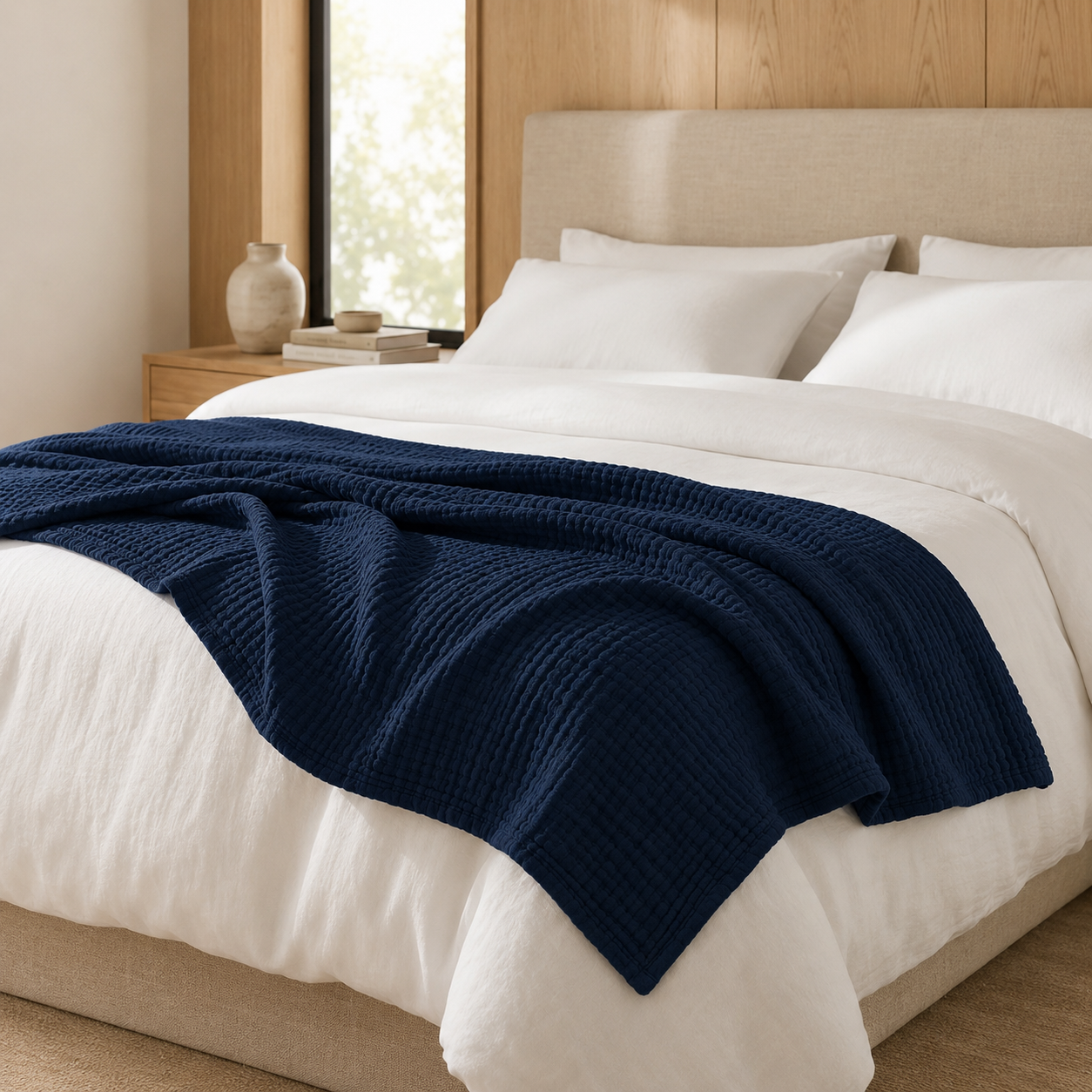 Navy Blau Somnira Airwave Musselindecke Somnira Airwave Musselindecke